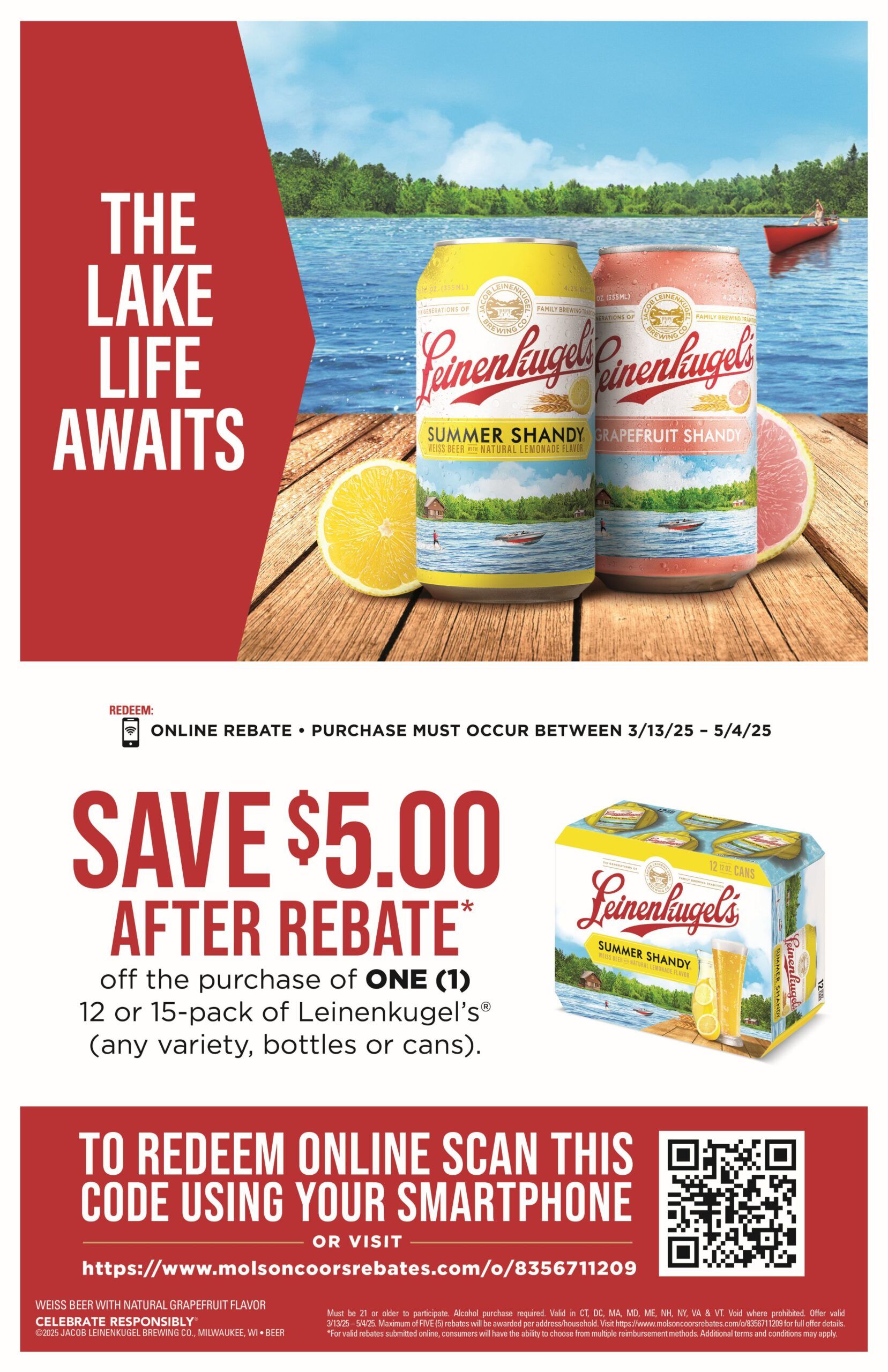 Classic Leinies Leinenkugels Summer Shandy 22oz Vacuum Insulated Bottle Classic Leinies Leinenkugels Summer Shandy 22oz Vacuum Insulated Bottle